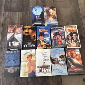 VHS Tapes Lot Of 12 Titanic Et Hook Roger Rabbit Forrest Gump Armageddon Titans